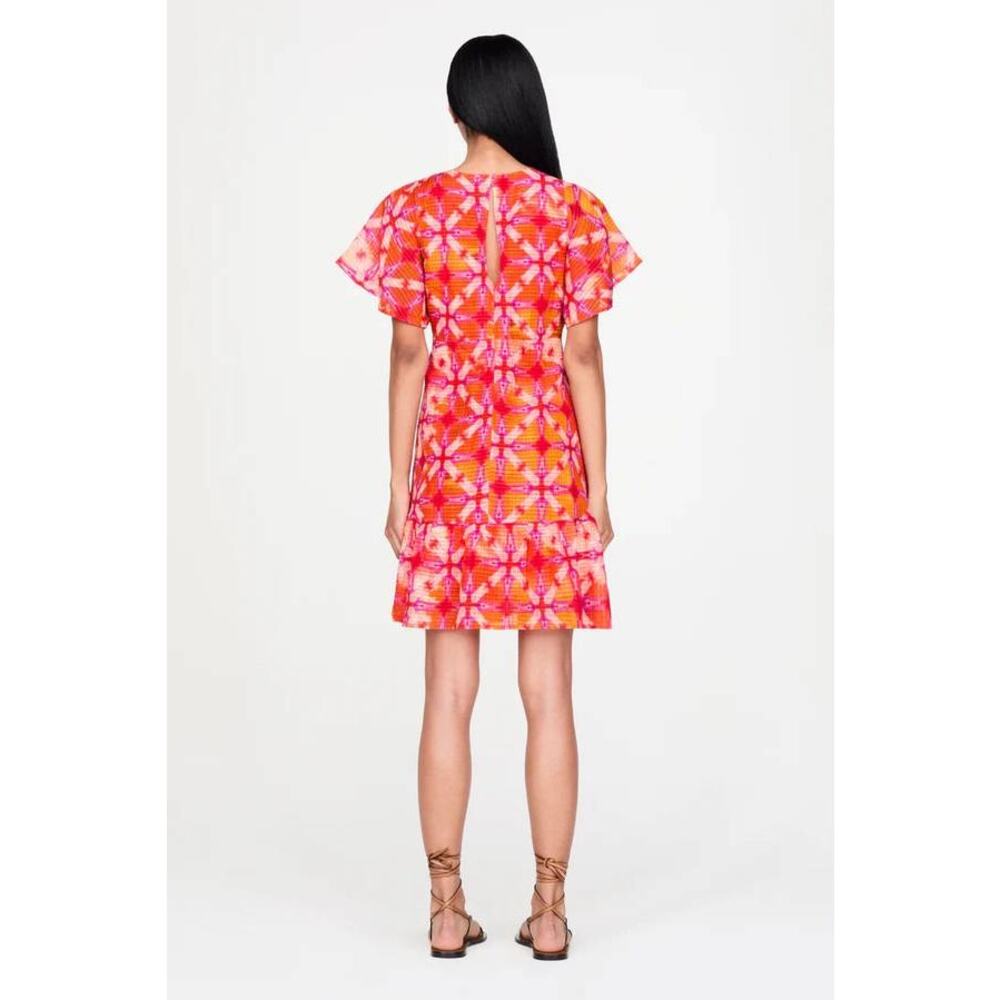 Marie Oliver Carmina Mini Dress in Guava Pink Orange Multi US 4 NWT Resort Wear - Picture 3 of 5